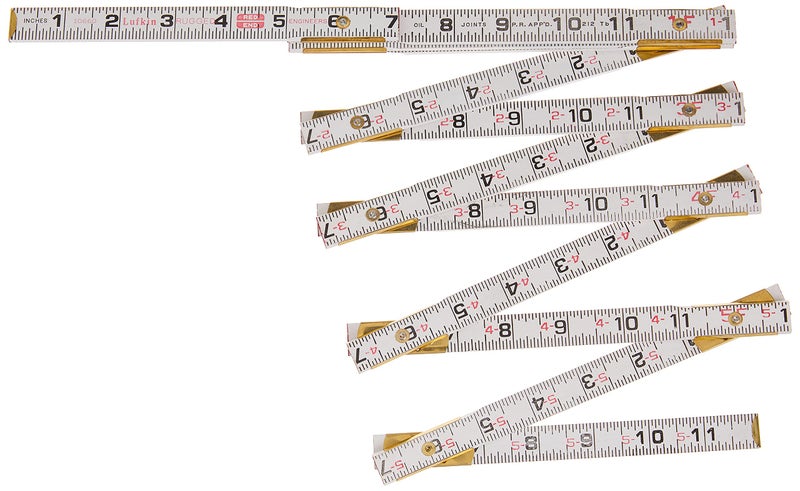 Lufkin مسطرة المهندس الخشبية كريسنت لوفكين 5/8" × 6' نهاية حمراء® - 1066DN ، أبيض - Image 1